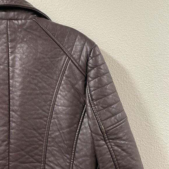 MARC NEW YORK/ANDREW MARC Faux/Vegan Leather Moto Jacket, Deep Burgundy - L - Picture 11 of 15